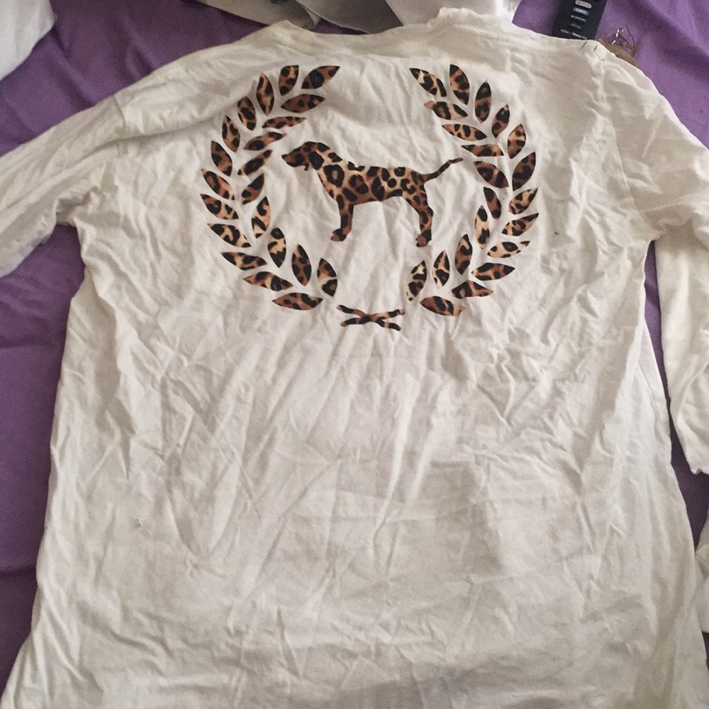 Cheetah print white PINK long sleeve